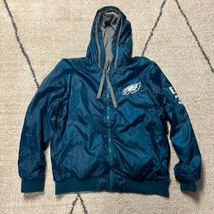 Philadelphia Eagles Vtg Reversible Jacket Sweatshirt Men’s Size Large